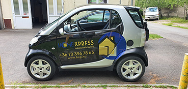 Smart autófóliázása betűkivágással 2